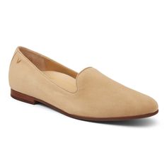 Wheat Suede Elegant Everyday Slip-ons With Flat Heel, Business Casual Cushioned Slip-on Flats, Elegant Everyday Slip-ons With Leather Sole, Everyday Slip-on Loafers With Removable Insole, Flat Slip-ons With Branded Insole For Business Casual, Classic Flat Slippers With Textured Sole, Chic Business Casual Flat Slip-ons, Chic Flat Slip-ons With Branded Insole, Elegant Everyday Flats With Removable Insole