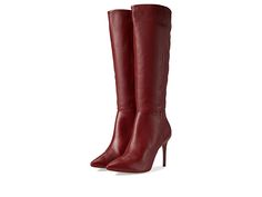 Schutz Mikki Up - Women's Shoes : Red Brown : Set your standards high and the heels higher in the Schutz Magalli tall boots. Showing off a pointed toe, a bold stiletto heel, and a tall shaft, the leather high-heel boot is perfect for weekday-to-weekend wear. Constructed from a smooth leather upper with a side-zip closure for easy on-and-off wear. Synthetic lining and insole. Wrapped stilleto heel. Synthetic outsole. Made in Brazil. Measurements: Heel Height: 3 1 2 in Weight: 1 lb 0.5 oz Circumfe High Shaft Heeled Boots For Work, Workwear High Shaft Heeled Boots, Office Heeled Boots With Pointed Toe And High Fit, Office Heeled Boots With Pointed Toe, Tall Heeled Boots With Pointed Toe For Office, Chic High Shaft Platform Boots For Work, Chic High Shaft Platform Boots For Workwear, Tall Pointed Toe Heeled Boots For Work, Tall Pointed Toe Heeled Boots For Workwear