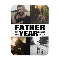 a poster for father of the year with pictures of people and their families on it