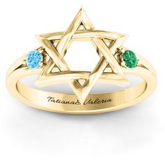 10K Yellow Gold Classic Star of David Ring | Jewlr Star-shaped Birthstone Jewelry For Promise Ring, Star-shaped Birthstone Promise Ring, Anniversary Star-shaped Birthstone Jewelry, David Ring, Star Of David, Classic Ring, Personalised Box, Free Gifts, Personalized Jewelry