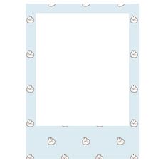 a blue frame with white clouds and hearts on the edges, in front of a light blue background