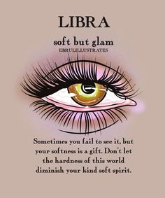 an eye with the words libra on it, and a quote about how to get rid