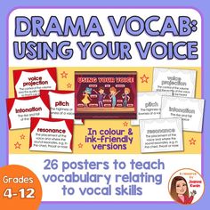 drama vocalb using your voice posters to teach vocably related skills for students