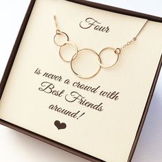 "Best Friends come in 2s, 3s, 4s and 5s! You choose beautiful rose gold, sterling silver or 24k satin gold plate. Comes beautifully gift boxed in exact package shown. Tied with double faced satin ribbon. At checkout: * Please choose length * Please choose rose gold, sterling silver or 24K gold plate * To add a gift note, choose \"this item is a gift\" at checkout, then type in gift message Free standard first class shipping. We do our best to ship same day order is received, or the latest, the f Handmade Jewelry For Best Friend Gift, Round Pendant Jewelry For Best Friend Gift, Minimalist Personalized Jewelry For Best Friend, Minimalist Sterling Silver Charm Necklace For Best Friend, Dainty Round Pendant Jewelry For Best Friend, Nickel Free Round Pendant Jewelry For Best Friend, Nickel-free Round Pendant Jewelry For Best Friend Gift, Nickel Free Necklaces For Best Friend Gift, Sterling Silver Round Charm Necklace For Best Friend