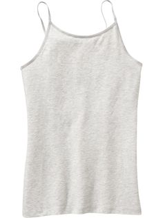 Rounded neckline.  Adjustable spaghetti straps.  Tag-free label inside neck for added comfort.  Soft, lightweight jersey with comfortable stretch.  Sizes L, XL & XXL only include built-in shelf bra.  Fitted through body.  Cami hits at waist.  Sizes L Old Navy Kids, Fashion Petite, Girls Tees, Petite Fashion, Shelf Bra, Celebrity Dresses, Curvy Fashion, Heather Gray, Tank Top Fashion