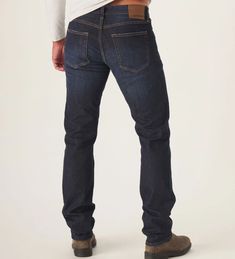 All we wanted was a pair of regular jeans - so we made just that, and people loved 'em. Perfectly normal, with a modern look and of course, a great fit. The Normal Jeans have a classic slim fit from the thighs through the leg opening. We made these with a mid-weight denim that has just enough stretch, without compromising on being sturdy. Model Size: Gary is 6' 1" and is wearing size 32 Fit:Slim Fit. Full length - multiple inseams offered. 13" leg openingFabric Details:11.1oz denim - indigo wash Dark Wash Bottoms With Five Pockets For Everyday Use, Everyday Dark Wash Bottoms With Five Pockets, Straight Leg Jeans With Five Pockets For Everyday, Dark Wash Straight Leg Jeans For Everyday, Straight Leg Dark Wash Jeans For Everyday, Classic Straight Leg Bottoms For Everyday, Everyday Straight Leg Dark Wash Jeans, Classic Straight Leg Jeans For Everyday Use, Everyday Fitted Straight Leg Bottoms