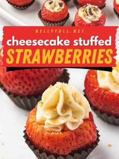 Make the Best Cheesecake Stuffed Strawberries, an easy, no-bake dessert,the perfect sweet treat for Valentine’s Day! Juicy strawberries are filled with light cheesecake mousse made from cream cheese and cold heavy cream, topped with crushed graham crackers or cookies, an easy Valentine's Day dessert.