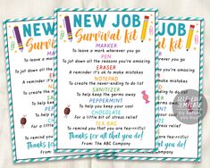 two new job survival kit printables for the kids to use in their classroom