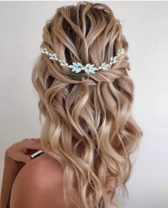 Cute Hair Lengths, Boho Hair Crown, Hairstyle Examples, Floral Hair Pieces, Crystal Hair Vine, Bridal Hair Vine, Hair Jewelry Wedding, Bridal Hair Comb