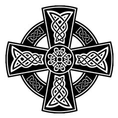 a cross with celtic designs on it