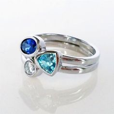 💎Special Different Stones Blue White Trendy 925 Silver Ring for Women, VIP397 Mothers Ring Ideas, Ring Redesign, Luxury Wedding Rings, Mothers Ring, Silver Ring For Women, Mother Rings, Family Jewellery, Zircon Ring