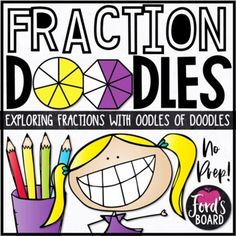 Fraction Doodles is a fun, no prep fractions coloring activity that helps students explore fractions of a set. Students represent fractions as they color and add creative details to doodle collages. There are two activity options for each of the 10 doodle collages included. The first requires stud... Winter Fractions, Math Decimals, Fraction Activities, I Love Math, Equivalent Fractions, School Frame, Fractions Decimals, Differentiated Instruction, Love Math