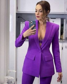 Wedding Suit Women, Beck Oliver, Mode Purple, Purple Suit, Purple Suits