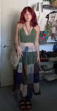 Hippie Boho Outfits, Hippie Clothes, Casual School Outfits, Fairy Fashion, Vibe Clothes