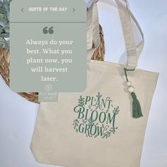 Raymar Artful 🪴| Handmade on Instagram: “Always do your best. What you plant now, you’ll harvest later! - Organic tote bags available at my shop 🌿 Link in bio!! - - - - #ecobags…” Always Do Your Best, Do Your Best, Paper Shopping Bag, Quote Of The Day, Tote Bags, I Shop