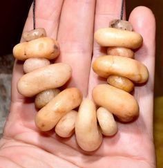 Ancient Excavated Quartz & Agate Hand Carved Stone Beads Mali Sub-Saharan Africa | eBay Handmade Beige Beads For Jewelry Making, Artisan Natural Stone Beads For Jewelry Making, Earthy Large Beads For Jewelry Making, Artisan Beads With Natural Stones, Artisan Natural Stones Beads For Healing, Artisan Beads With Natural Stones For Healing, Artisan Natural Handmade Beads, Healing Natural Stones Artisan Beads, Bohemian Large Beads For Healing