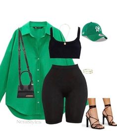 Esthetics Outfit Women, Baddie College Outfits Summer, Shorts Set Outfits Black Women, Women's Fashion Black Women, Lavender And Cream Outfits, Summer Romper Outfit Black Women, Spring Urban Outfits Women, Trendy Items 2023, Spring Outfits 2024 Trends Women 30