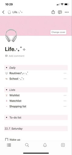 an iphone screen with the text life on it, and a pink background that reads