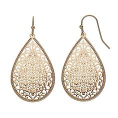 LC Lauren Conrad Filigree Teardrop Earrings, Women's, Gold Ear Jacket Earring Gold, Jewelry Earrings Gold, Lauren Conrad Style, Gold Bar Earrings Studs, Lauren Conrad Jewelry, Diamond Cluster Earrings, Bar Stud Earrings, Fall Earrings, Bar Earrings