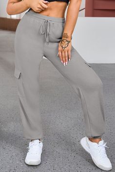 Size Chart (INCH) Sizes Trousers_Waist Hip Bottoms Inseam Outseam Relax Relax Relax Relax Relax S 26.4 40.2 25.0 29.8 40.9 M 28.3 42.5 26.4 29.9 41.3 L 30.3 44.9 27.8 30.0 41.7 XL 33.1 48.0 29.5 30.0 42.1 2XL 35.8 51.2 31.3 30.0 42.5 Elasticity High Material 95%Polyester+5%Elastane Waist Line High Waist Silhouette Shift Occasion Daily Pattern solid Color black Style active Details Drawstring,Pocket Lisa Fischer, Loose Fitting Pants, Drawstring Waist Pants, Everyday Pants, Cargo Joggers, Cargo Pocket, Fashion Joggers, Loose Pants, Grey Pants