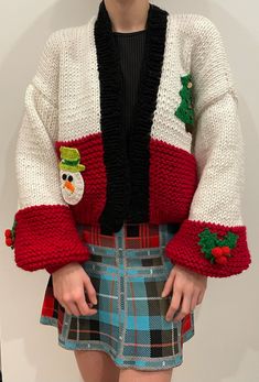 Oversized Christmas Cardigan Chunky Handmade Cardigan Long - Etsy Turkey Handmade Red Winter Outerwear, Handmade Sweater As Winter Gift, Handmade Sweater Winter Gift, Christmas Knitted Long Sleeve Cardigan, Knitted Long Sleeve Christmas Cardigan, Handmade White Sweater For Winter, Red Knitted Winter Cardigan, Red Knitted Cardigan For Winter, Cozy Winter Sweater For Gift