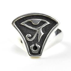 Egyptian symbol for the Eye of Horus Finger size 7* 925 sterling silver with matte antiquing Handmade by Goldmakers Fine Jewelry our Lawrence, Kansas studio. *This ring is an in-house molded design and can therefore be special ordered at sizes 5-9, If you would like to have this ring made in a different size, just send us a message. Goldmakers Jewelry Mission Statement Goldmakers Jewelry creates and curates a comprehensive selection of artfully designed hand-crafted jewelry out of our Lawrence, Kansas studio and boutique. We aspire to offer the jewelry enthusiast access to affordable classics as well as fresh innovative designs! Asscher Diamond Engagement Ring, Rabbit Ring, Ring Icon, The Eye Of Horus, Lawrence Kansas, Chevron Earrings, Artfully Designed, Asscher Diamond, Chevron Necklace