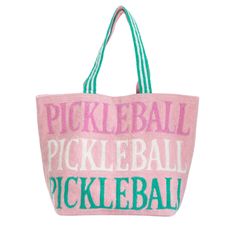 Get ready to serve up some fun with our Pickleball Social Club Collection! Designed with the pickleball enthusiast in mind, this collection brings style, functionality, and a dash of fun to your gatherings both on and off the court. Whether you're hosting a post-game brunch or enjoying a casual meal with friends, our tableware is designed to serve up the aces. Let the games begin! Pack of 1 Bag Small Paddle Bag measures approximately 11" x 13" Suitable for standard sized Pickleball paddles Dry C Summer Shopping Bags With Embroidered Logo, Summer Rectangular Bag With Embroidered Logo, Pink Bags With Embroidered Logo For Daily Use, Sporty Travel Bag With Embroidered Logo, Large Capacity Rectangular Bags For Sports Events, Pink Weekend Bag With Removable Pouch, Sporty Pink Bags For Weekend, Sporty Pink Bags For The Weekend, Green Bag With Embroidered Logo For Everyday Use