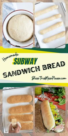 this is an image of sandwiches and breads in the same box with text overlay