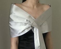 Elegant Silver Shawl For Formal Occasions, Elegant Evening Shawl Wrap, Elegant Formal Wrap, Elegant Silver Shawl For Evening, Elegant Wedding Wrap, Elegant Satin Shawl For Formal Occasions, Elegant Evening Wrap Shawl, Silver Formal Shawl, Elegant Satin Shawl For Wedding