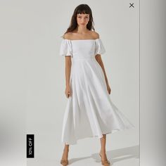 Astr The Label Off Shoulder Puff Sleeve Midi Dress Nwt!! Size Small. Selling Because I Missed The Return Window White Puff Sleeve Dress, Off Shoulder Puff Sleeve, Shoulder Puff Sleeve, Puff Sleeve Midi Dress, Astr The Label, Sleeve Midi Dress, Puffed Sleeves Dress, I Missed, The Label