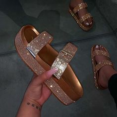 Fancy Sandals, Cute Slippers, Sandal Online, Embellished Sandals, Platform Sandals Heels, Slides Shoes