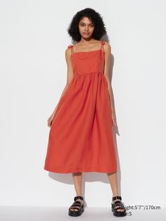 Linen-Blend Camisole Dress | UNIQLO US Uniqlo Dress, Uniqlo Women, Camisole Dress, Styling Ideas, Haikyu!!, Linen Women, Dress Clothes For Women, Final Fantasy, Uniqlo