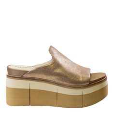 Flow Platform Wedge • Gold – Tonya's Treasures Inc. Luxury Athleisure, Soft Leather Sandals, Picture Frame Hangers, Gold Platforms, Women Platform Sandals, Denim Short Dresses, Leather Platform Sandals, Gold Heels, Slide In