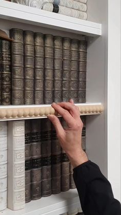 Shelf edging strip ideas for your shelving and fitted furniture Bookshelf Trim Moldings, Shelf Edging Ideas, Shelf Trim Ideas, Bookcase Back Panel Ideas, Decorative Mouldings Furniture, Orderly Home, Adding Trim To Bookcase, Cook Book Shelf Ideas, Shelf Book Wall