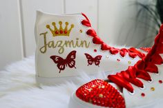 Pick your own colors and Personalized Dancers Sneakers for your Quinceañera. Remember to add your name and the date of the event on the Personalization tab. Perfect match for that dress, don’t forget to ask us for a matching Tiara - Crown. You can search in our Etsy store - GuiltychicPrint for more information about our reviews.🌟Includes🌟- Pick shoelace colors. - The toe top is covered with bright rhinestones.- On the sides of the shoe (right & left), the idea/name/date is printed in solid or glitter color.- Date of the event on the back🧡You will receive🧡- One pair of Personalized sneaker canvas off-brand- One special custom bag for the shoes🙏Working together🙏- You can pick a combination of the colors. See the letter color options below.- Please enter the date of the celebration and Customizable Lace-up Sneakers For Gift, Customizable High-top Sneakers For Gifts, Customizable High-top Sneakers For Gift, Customizable High-top Sneakers As A Gift, Customizable High-top Sneakers As Gift, Customizable Lace-up Sneakers For Gifts, Customizable White Sneakers For Party, Customizable Low-top Sneakers For Gift, Customizable Low-top Sneakers As A Gift