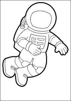 an astronaut floating in the air coloring page