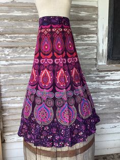 Cotton wrap skirt with 58-60" of wrap, not including the ties. Around 36" long. Has belt loops for secure tying. Cotton Wrap Skirt, 25% Off Sale, Womens Skirts, Wrap Skirt, Womens Skirt, Plus Size, Skirt, Clothes For Women, Purple