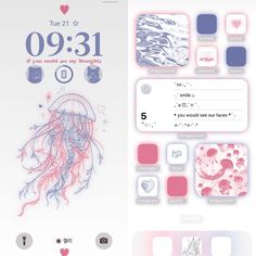 an iphone screen with various stickers on it