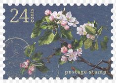 a postage stamp with flowers on it