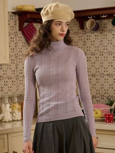 【Final Sale】Ariana Solid Color Turtleneck Slim Fit Knitted Top