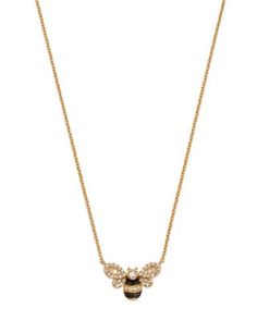 Bloomingdale's Fine Collection Black & White Diamond Bumblebee Necklace in 14K Yellow Gold, 0.25 ct. t.w. Bumblebee Necklace, Bumble Bee Necklace, Bee Jewelry, Bumble Bee, White Diamond, Jewelry Accessories, Bee, Yellow Gold, Black White