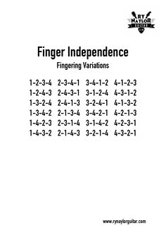 an instruction manual for the finger indpendence, with instructions to use it