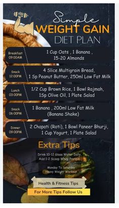 Bulking Meal Plan, Weight Gain Diet Plan, Gain Weight Smoothie, Bulking Meals, Weight Gain Plan, Tips To Gain Weight, Ways To Gain Weight, Food Calorie Chart, Healthy Weight Gain Foods