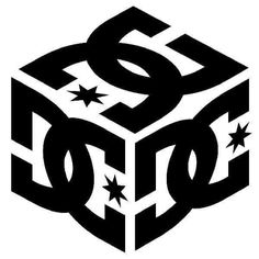 a black and white image of a cube with stars on it's sides, in the shape of a box