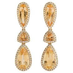 Check out this item from 1stdibs! 6.69 Carats Imperial Topaz Diamond 14 Karat Gold Tiered Drop Earrings: https://www.1stdibs.com/id-j_17922422 Imperial Topaz, Diamond Drops, Diamond Drop Earrings, Modern Earrings, Gold Drop Earrings, Top Seller, Love Ring, Gold Jewelry Fashion, Modern Jewelry