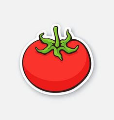 a tomato sticker on a white background