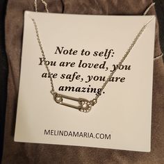 The Perfect Stand-Out Necklace That Complements Even The Most Basic T-Shirt.Safety Pin Necklace. Safety Pin Necklace, Safety Pin Jewelry, Pin Jewelry, Safety Pin, Note To Self, Womens Jewelry Necklace, Book Lovers, Meant To Be, Love You