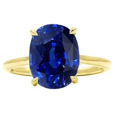 4 Carat Sapphire Engagement Ring METAL SPECIFICATIONS Yellow Gold 14K STONE SPECIFICATIONS Stone Name : Blue Sapphire Stone Cut : Oval Stone Details : There is one oval cut sapphire approx. 4 carats (Approx. Size 10 x 8 mm). Natural earth mined stone. Quality of Sapphire : AAA Sapphire Treatment : Heated Total : Approx. 4 Carats RING SPECIFICATIONS Size : 6.5 (Can ship in any size, please send us a message about size after placing the order) Appraised Value : $17,748.00 Comes with Certificate Sapphire Wedding Ring Set, Sapphire Wedding Rings, Ceylon Sapphire, Sapphire Wedding, Sapphire Engagement Ring, Oval Rings, Gadget Gifts, Sapphire Stone, Natural Earth