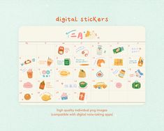 the digital stickers are designed to look like food