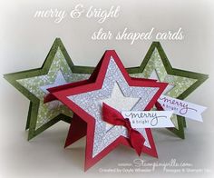 three star shaped cards with tags attached to them